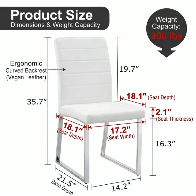 Alt view image 7 of 7 - Pack Heavy Duty Chairs Set Inchthick Cushion, Iron Frame for Colors Value, White PU, Metal and PU, Seating for Dining