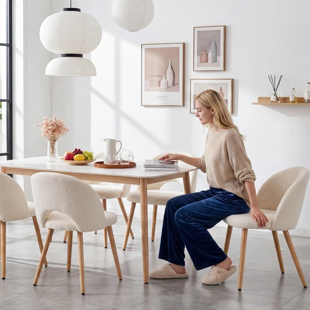 Alt view image 4 of 7 - Restaurant Chairs with Soft and Backrests Designed Ergonomically, Suitable for Restaurant 2 Piece Set Teddy Velvet