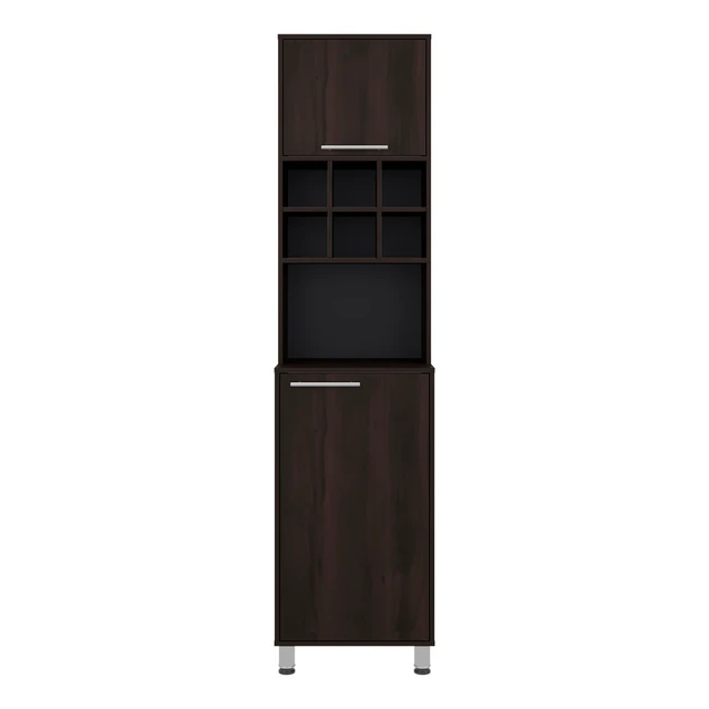 Alt view image 4 of 7 - Stained Open Shelves Kitchen Pantry, Walnut, Particle Board, Servers Sideboards Buffets