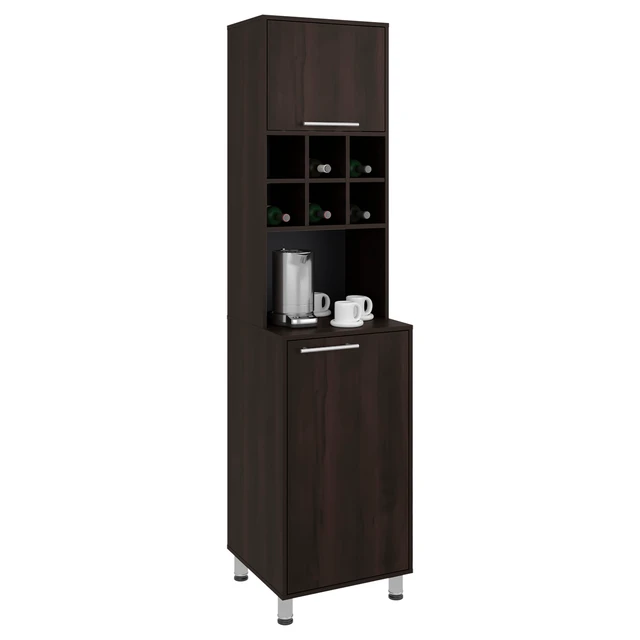 Alt view image 3 of 7 - Stained Open Shelves Kitchen Pantry, Walnut, Particle Board, Servers Sideboards Buffets
