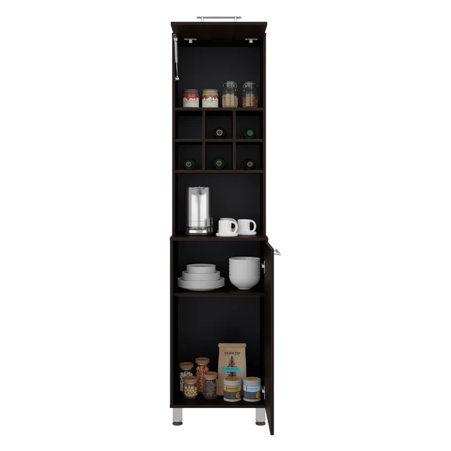 Alt view image 6 of 7 - Stained Open Shelves Kitchen Pantry, Walnut, Particle Board, Servers Sideboards Buffets