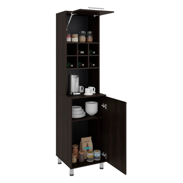 Alt view image 5 of 7 - Stained Open Shelves Kitchen Pantry, Walnut, Particle Board, Servers Sideboards Buffets