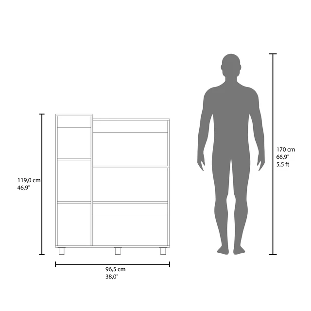Alt view image 7 of 7 - Kitchen Pantry Cabinet with Microwave Storage and Shelves, White, Particle Board, Servers Sideboards Buffets