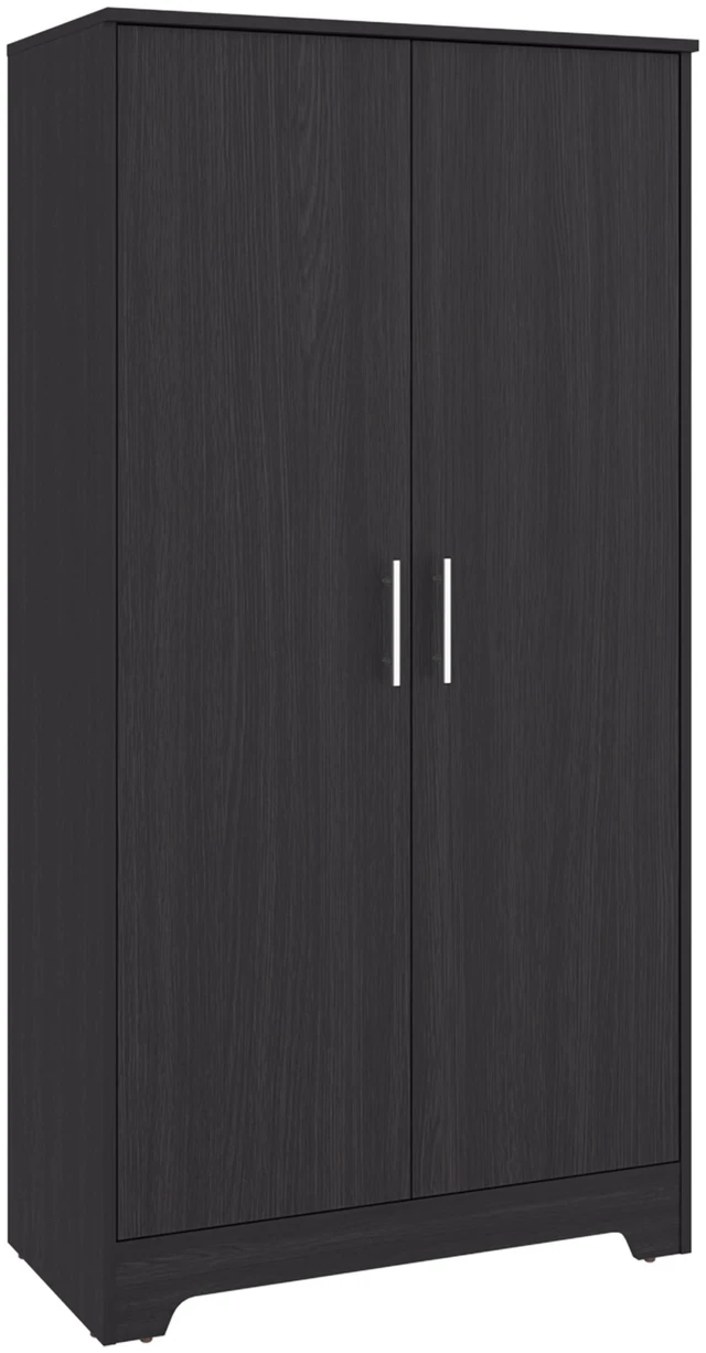 Alt view image 3 of 7 - Tall Pantry Cabinet with Two Doors, Fixed Shelves Kitchen Storage Organizer Freestanding Food Storage Solution, Wenge
