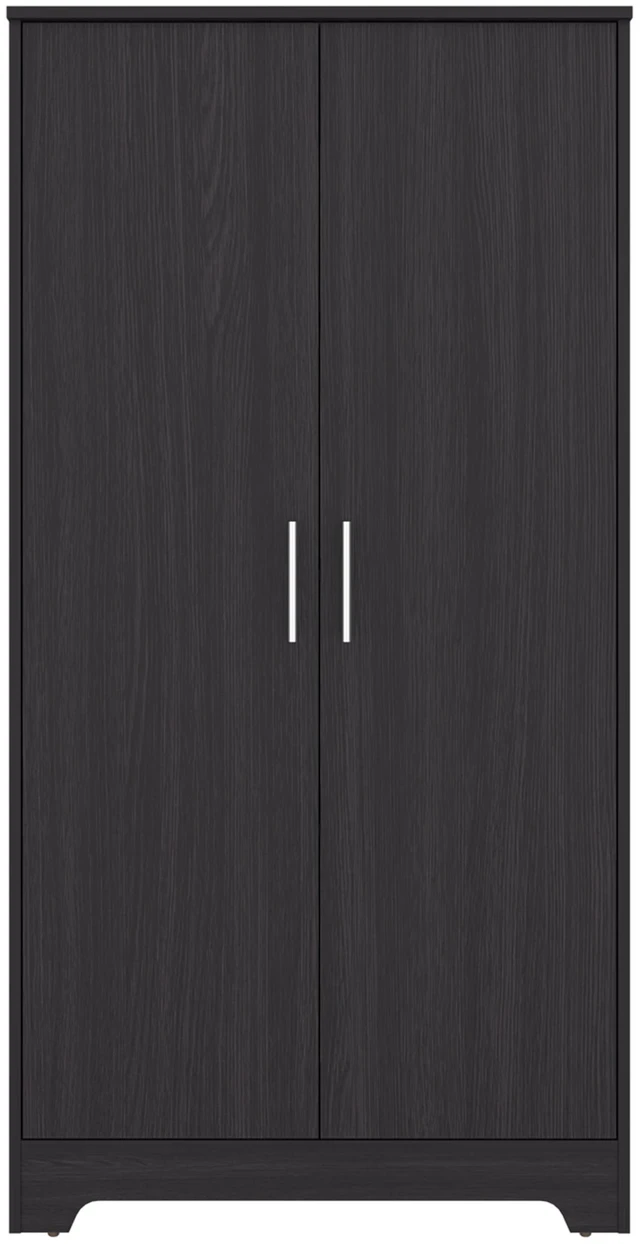 Alt view image 4 of 7 - Tall Pantry Cabinet with Two Doors, Fixed Shelves Kitchen Storage Organizer Freestanding Food Storage Solution, Wenge