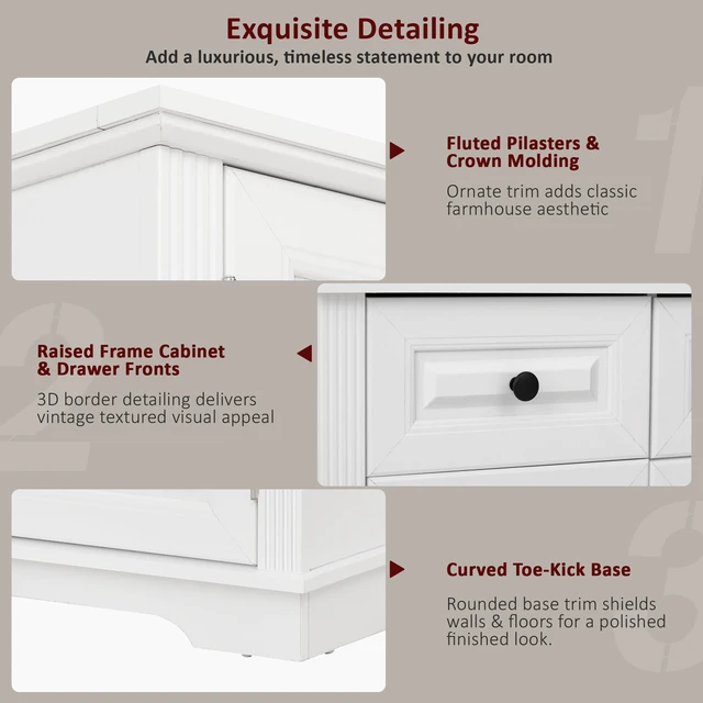 Alt view image 7 of 7 - 72 Inch Tall Kitchen Pantry Cabinet with Pull Out Tray, Embossed Texture Storage Cabinet with 6 Door Racks Freestanding