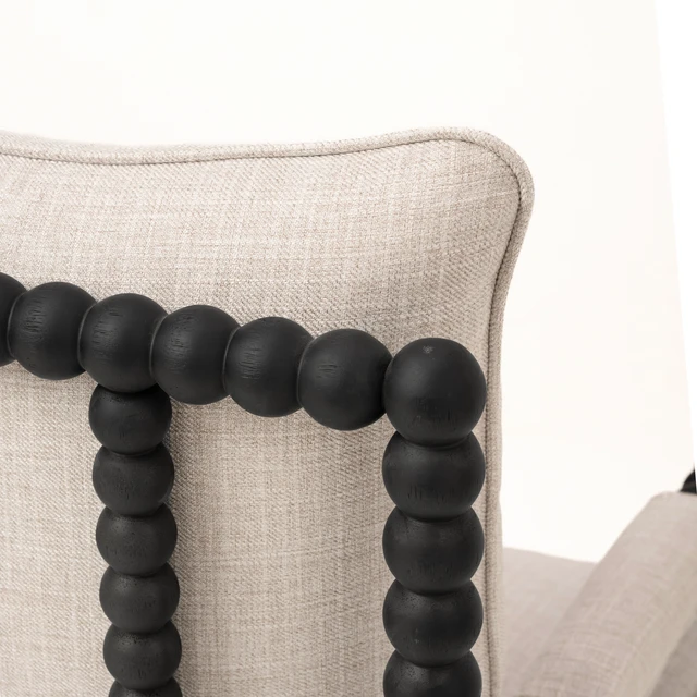 Alt view image 7 of 7 - Rubber Accent Chair, Upholstered Fabric Leisure Chair with High Resilience Sponge Living for Reading Nook Solid Wood