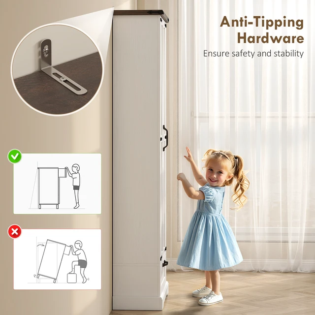Alt view image 3 of 7 - 71 Inch Tall Kitchen Pantry, Storage Cabinet with Barn Doors Drawer and Adjustable Shelves Freestanding Food Pantry