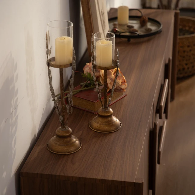 Alt view image 4 of 7 - MDF Buffet Sideboard Cabinet, 63 Inch 2 Doors 2 Drawers Storage Credenza with Silent Slide Drawers and Soft Close Doors