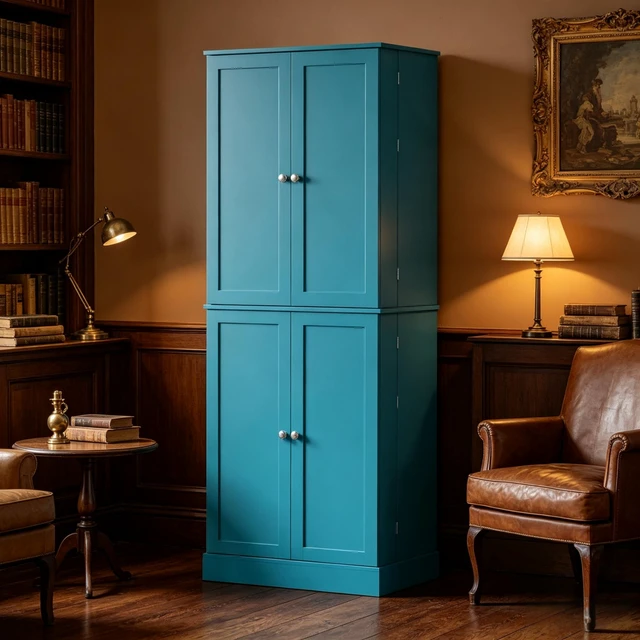Alt view image 4 of 7 - 65 Inch Tall Kitchen Pantry Storage Cabinet, Freestanding Cabinet with 4 Doors and Built in Door Shelves for Kitchen