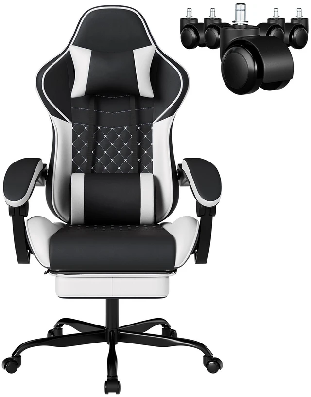 Main image of Ergonomic Video Gamer Chairs, Computer Gaming Chairs with Massage Lumbar Support and Footrest Racing Computer