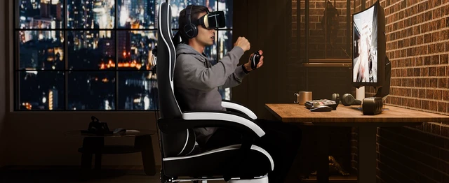 Alt view image 4 of 7 - Ergonomic Video Gamer Chairs, Computer Gaming Chairs with Massage Lumbar Support and Footrest Racing Computer