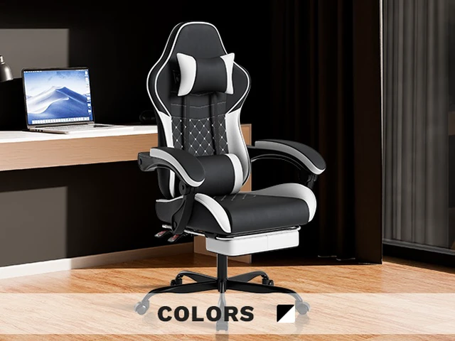 Alt view image 6 of 7 - Ergonomic Video Gamer Chairs, Computer Gaming Chairs with Massage Lumbar Support and Footrest Racing Computer