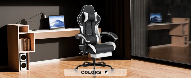 Alt view image 7 of 7 - Ergonomic Video Gamer Chairs, Computer Gaming Chairs with Massage Lumbar Support and Footrest Racing Computer