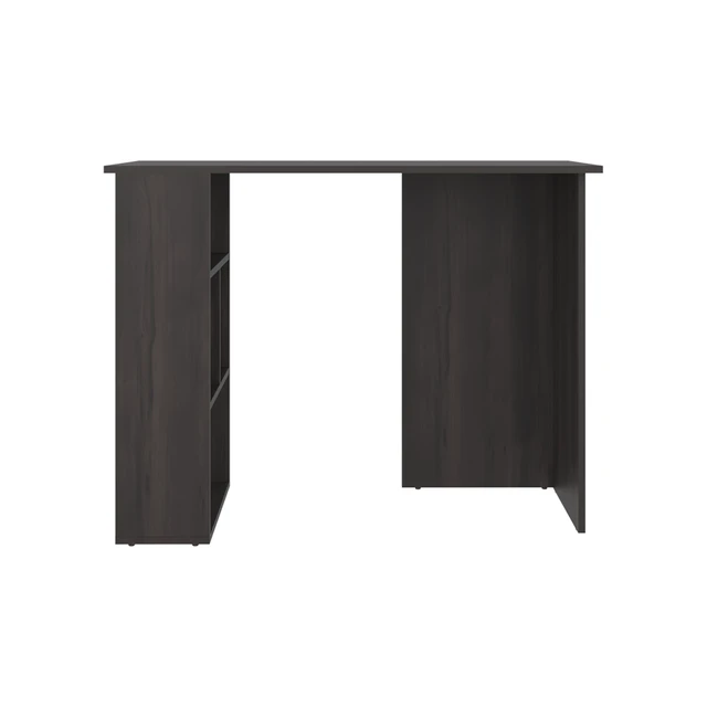 Alt view image 3 of 7 - Boulder Writing Desk with Bookcase Shelves, Storage Table Stained, Walnut, Particle Board, Desks Work Surfaces