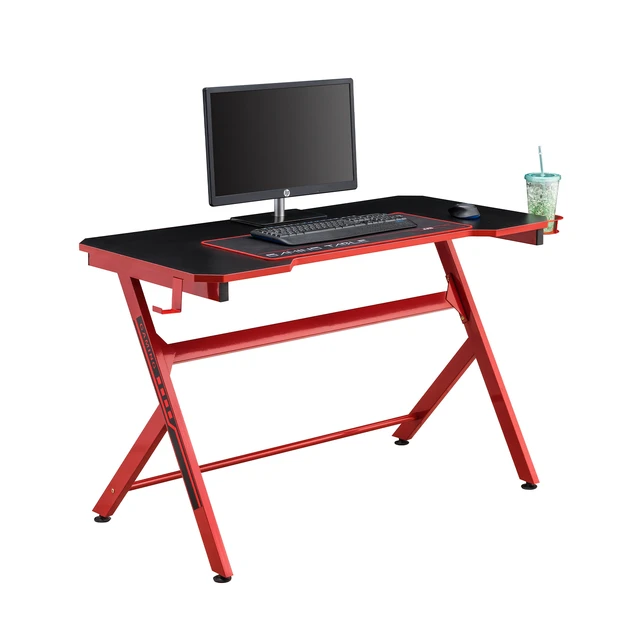 Alt view image 5 of 7 - 48 Inch Gaming Computer Desk with Cable Management, Shaped Large Gamer Workstation pc Table with Cup Holder Headphone