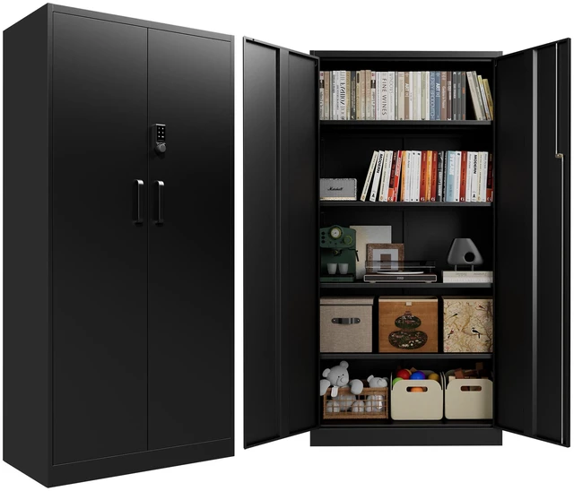 Main image of Metal Storage Cabinet with Digital Keypad Lock, 72 Inch Tall Lockable Steel Tool Cabinet with Adjustable Shelves 150