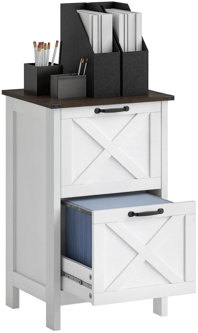 Main image of 2 Drawer Vertical File Cabinet with Silent Slides, Filing Cabinet with Barn Doors for Letter Size Printer Stand