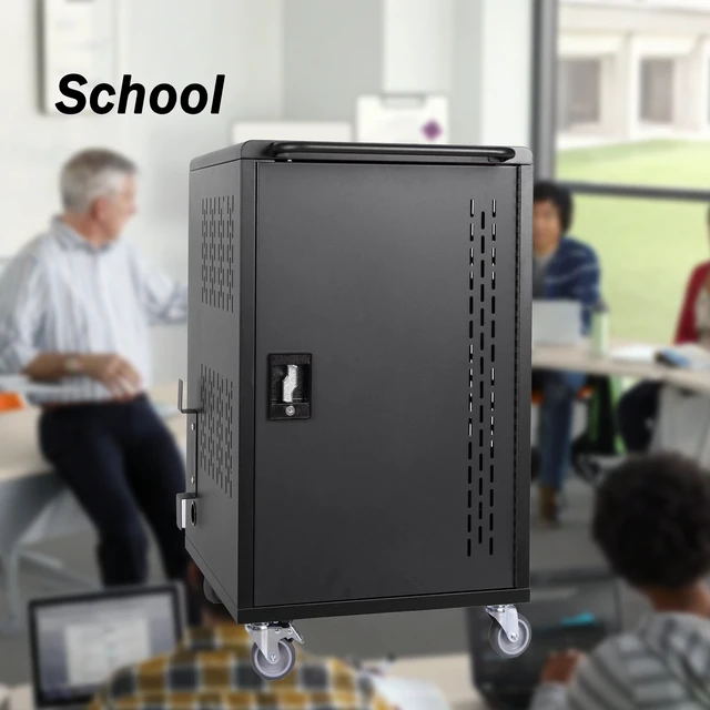 Alt view image 4 of 7 - Bay Mobile School Charging Cart Station for Chromebook, Tablet and Laptop Computer with Power Strip Included Assembly