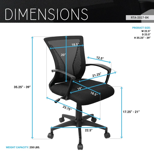 Alt view image 4 of 7 - Ergonomic Mesh Chair, Breathable Task Chair for Study with Adjustable Height and Tilt Affordable Desk with Lumbar