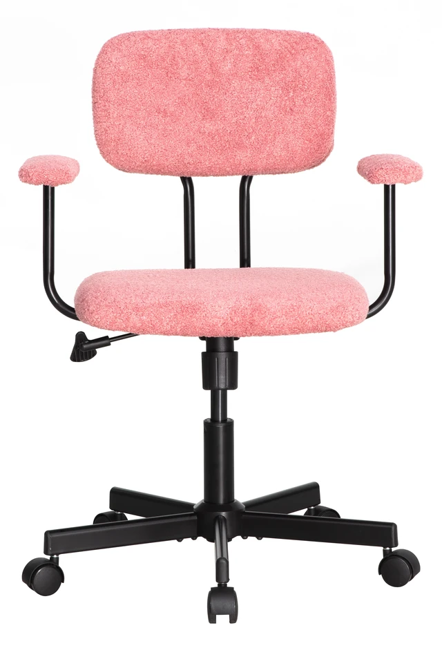 Alt view image 2 of 7 - Low Back Velvet Computer Chair, Ergonomic Adjustable Swivel Small Armless Desk Chair, Pink, Wood and Metal
