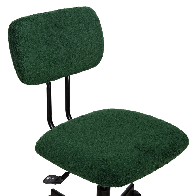Alt view image 3 of 7 - Low Back Velvet Computer Chair, Ergonomic Adjustable Swivel Small Armless Desk Chair, Green, Wood and Metal