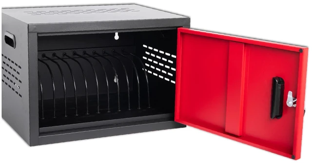 Main image of Bay Charging Cabinet for Laptop, Chromebook Locking Charging Station, Black, Steel, File Cabinets Storage