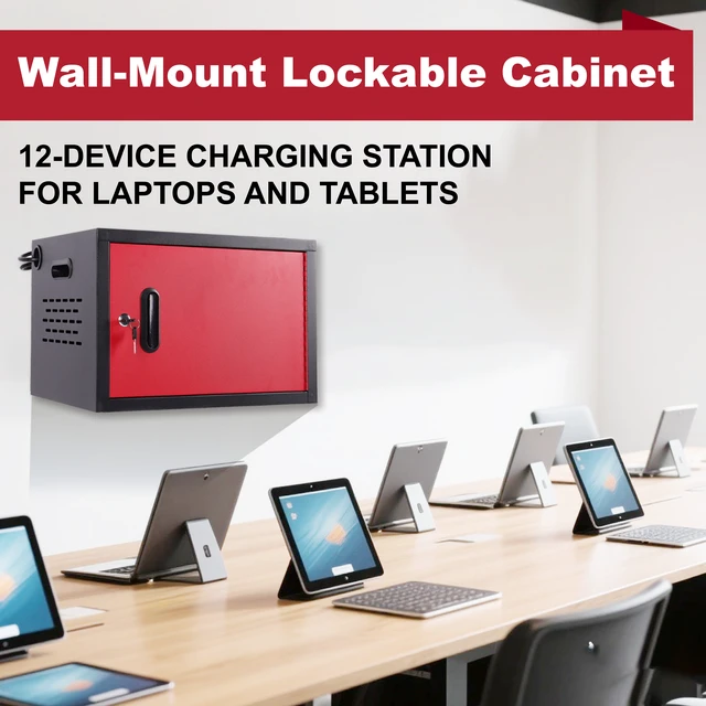 Alt view image 2 of 3 - Bay Charging Cabinet for Laptop, Chromebook Locking Charging Station, Black, Steel, File Cabinets Storage