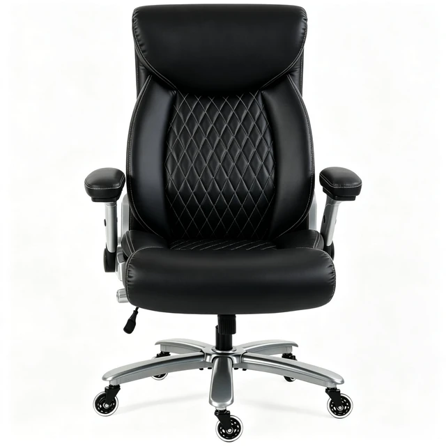 Alt view image 6 of 7 - High Back Executive Chair with Adjustable Armrests and Rolling Wheels, Swivel Computer Desk Chair Work Only Black