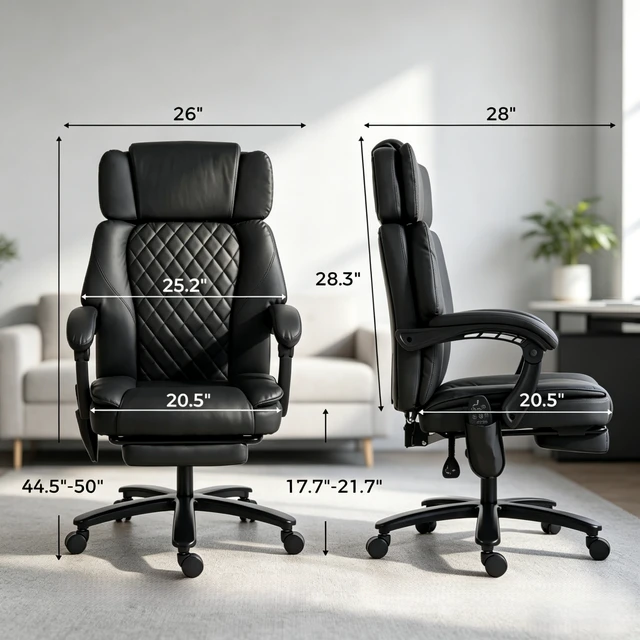 Alt view image 4 of 7 - Swivel Chair, Executive Desk Chair with Backrest Rolling Computer Adjustable Desk Only Black, Foam, Metal and Wood