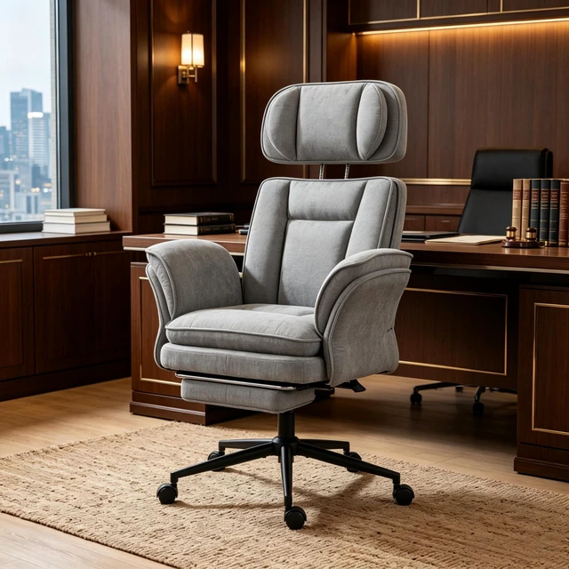 Main image of Executive Work Chair, Adjustable High Back Computer Chair Functional Reclining Only Gray, Foam and Steel