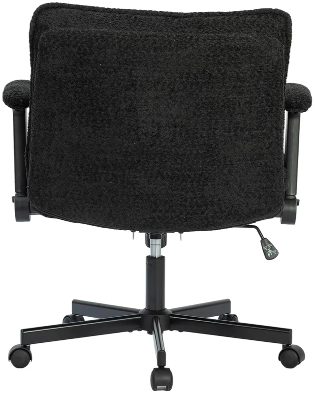 Alt view image 4 of 7 - Chenille Fabric Adjustable Height Swivel Chair, Upholstered Desk Chair with Armrest High Density Foam Ergonomic Task