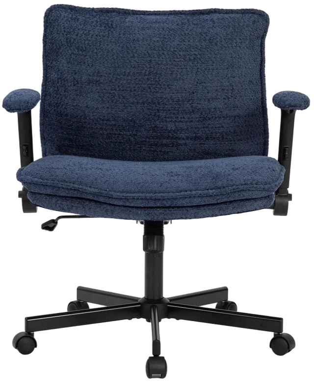 Alt view image 3 of 7 - Chenille Fabric Adjustable Height Swivel Chair, Upholstered Desk Chair with Armrest High Density Foam Ergonomic Task