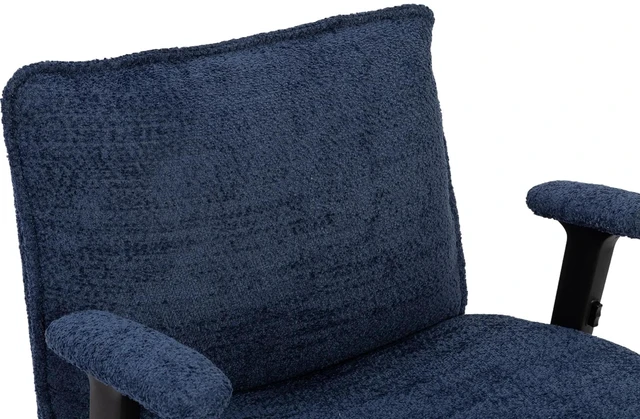 Alt view image 7 of 7 - Chenille Fabric Adjustable Height Swivel Chair, Upholstered Desk Chair with Armrest High Density Foam Ergonomic Task