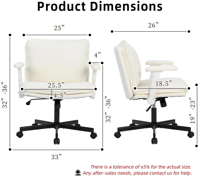 Alt view image 2 of 7 - Chenille Fabric Adjustable Height Swivel Chair, Upholstered Desk Chair with Armrest High Density Foam Ergonomic Task
