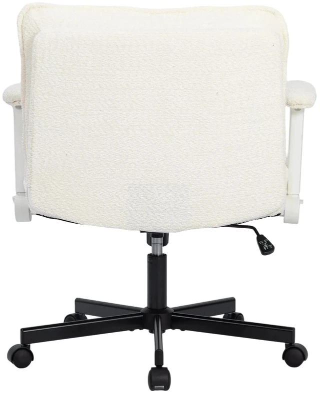 Alt view image 5 of 7 - Chenille Fabric Adjustable Height Swivel Chair, Upholstered Desk Chair with Armrest High Density Foam Ergonomic Task