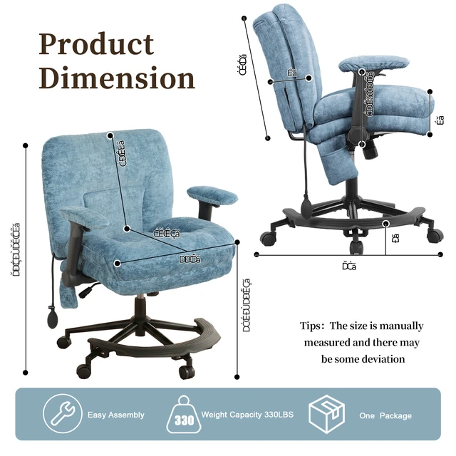 Alt view image 3 of 7 - Chenille Criss Cross Chair with Air Lumbar Support, Flip Adjustable Arms Built in Footrest and Rocking Function 25 Inch