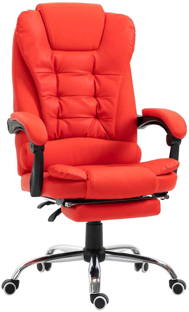 Main image of High Back Ergonomic Executive Chair, Leather Computer Chair with Retractable Footrest Lumbar Support Padded Headrest