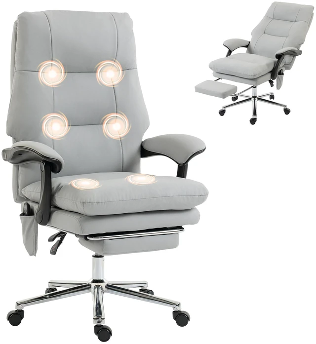 Main image of Massage Chair with Point Vibration, Pet Faux Leather Ergonomic Executive Desk Chair with Double Layer Spring Cushions