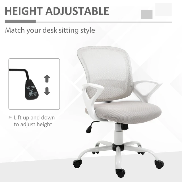 Alt view image 6 of 7 - Ergonomic Mesh Chair, Swivel Mid Back Computer Desk Chair with Lumbar Back Support Adjustable Height Rocking Function