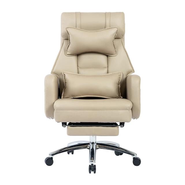 Alt view image 7 of 7 - Swivel Ergonomic Chair, Technology Leather High Back Chair with Lumbar Support Headrest Sedentary Boss 155° Reclining