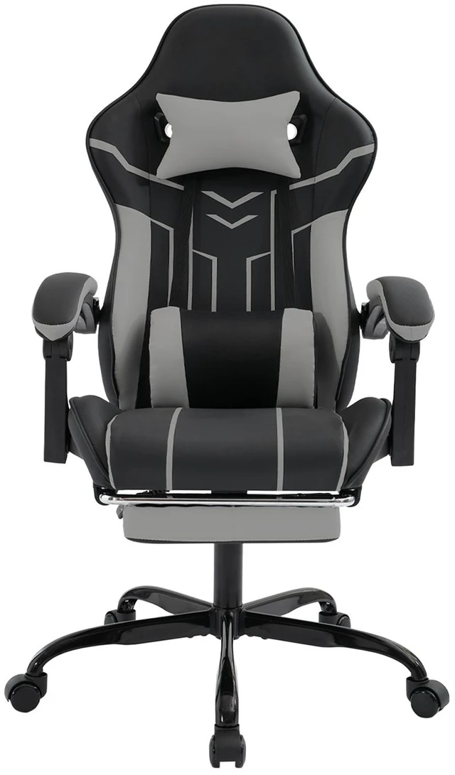 Main image of Gaming Chair, Computer Chair Ergonomic with Footrest Ergonomic Computer with Lumbar Backrest Blackgray, Black Gray