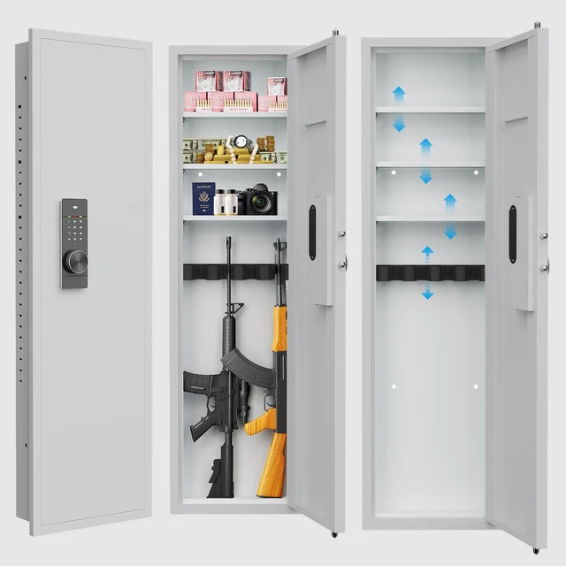 Main image of 53.15 Inch Wall Safe Between the Studs, Hidden Safe with Dual Alarm System and Silent Mode Wall Gun with Adjustable