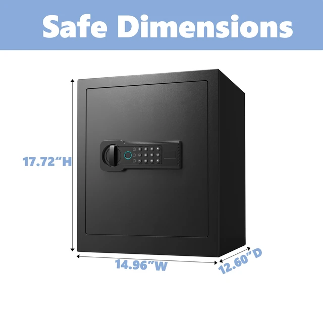 Alt view image 2 of 7 - Safe, Featuring Fingerprint and Digital Password Design Built in Alarm System and Silent Mode, Black, Metal