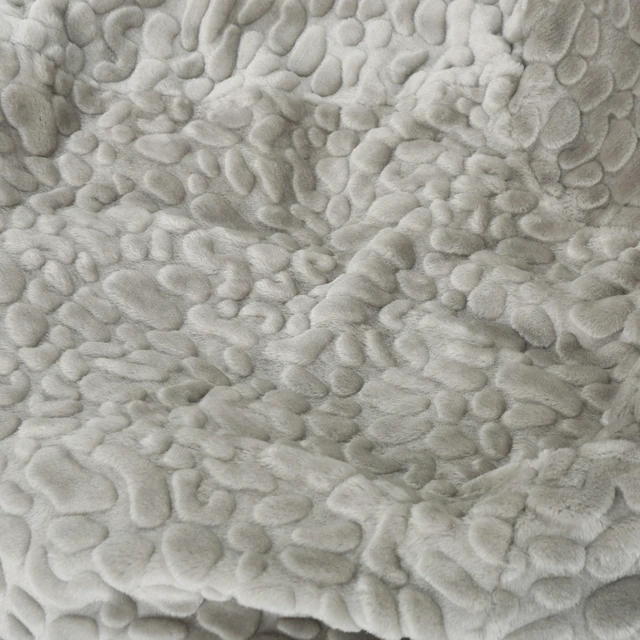 Alt view image 5 of 5 - Yasmin 3 Foot Rounded Faux Fur Bean Bag, Pebble Pattern, Grey White, Bean Bag Chairs Lazy Sofa Chair