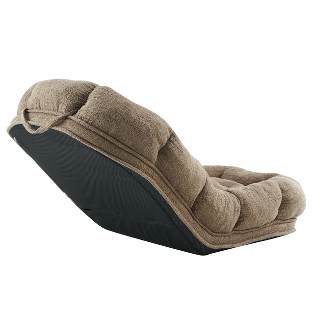 Alt view image 6 of 7 - Convertible Floor Chair and Pet Bed in Light Adjustable Reclining Lounger with Removable Pillow, Light Coffee, Fabric