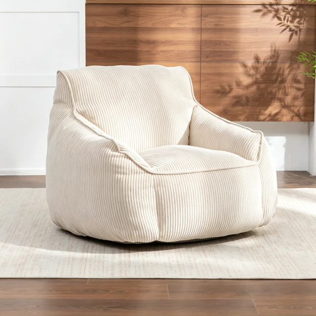 Alt view image 3 of 7 - Giant Bean Bag Chair Sofa for Adults Teens, Corduroy Large Bean Bag Chairs with Armrests for Living Adult Lazy Sofa