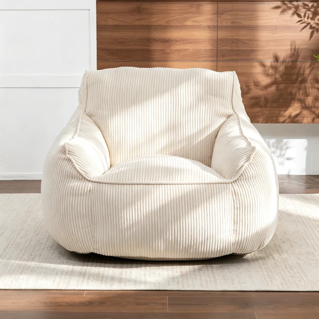 Alt view image 2 of 7 - Giant Bean Bag Chair Sofa for Adults Teens, Corduroy Large Bean Bag Chairs with Armrests for Living Adult Lazy Sofa
