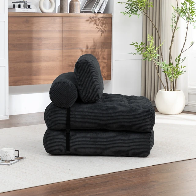 Alt view image 4 of 7 - Folding Sofa Bed, Convertible Sleeper Chair with Pillow Foldable Mattress with Back Support Portable Fold Out Chair Bed