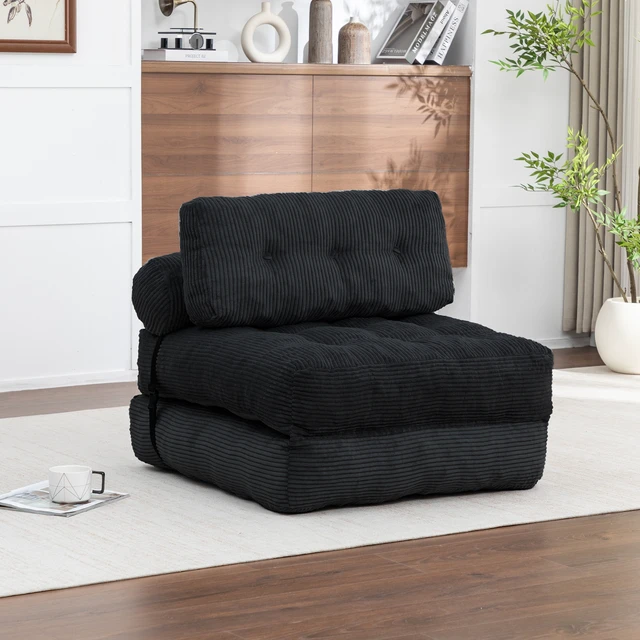 Alt view image 3 of 7 - Folding Sofa Bed, Convertible Sleeper Chair with Pillow Foldable Mattress with Back Support Portable Fold Out Chair Bed
